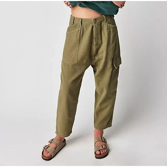 Free People Bay To Breakers Pants Utility Harem Slouchy Cargo Cotton XS 279422